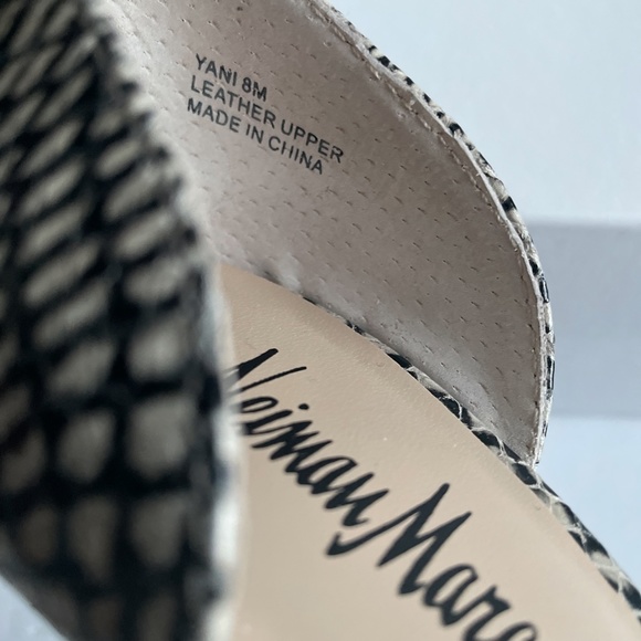 Neiman Marcus Yani Snake-Print Ankle Strap Sandal - Picture 4 of 6